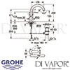 Grohe Eurostyle Single-Lever Basin Mixer L-Size Dimensions
