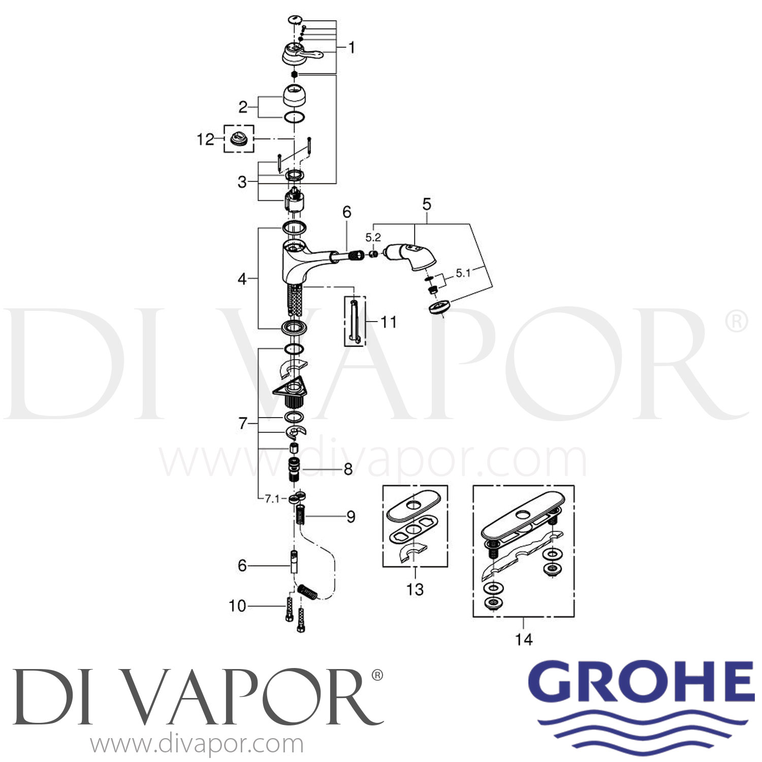 Grohe 32459EN0 Ashford Brushed Nickel SingleLever Sink Mixer Tap Spare