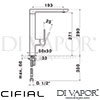 Cifial 32460EM KT09 Kitchen Tap with Swivel Spout Dimensions