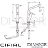 Cifial Techno K3 Single Lever Kitchen Mixer Tap Dimensions