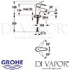 Grohe Eurostyle Single-Lever Basin Mixer S-Size Dimensions
