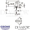 Grohe Eurostyle Cosmopolitan Single-Lever Basin Mixer S-Size Dimensions