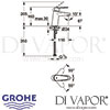 Grohe Eurodisc Cosmopolitan Single-Lever Basin Mixer S-Size Dimensions