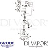 Grohe Eurodisc Cosmopolitan Single-Lever Basin Mixer S-Size Spares