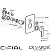 Cifial 32470CL Coule Concealed Manual Bath Shower Mixer Dimension