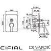 Cifial 32470CL Coule Concealed Manual Bath Shower Mixer Dimensions