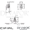 Cifial 32470MI-X11 PVD X11 Concealed Manual Bath Shower Mixer Tap Dimensions