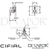 Cifial 32470MI-X20 PVD X20 Concealed Manual Bath Shower Mixer Dimensions