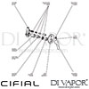 Cifial 32470NP Podium Concealed Manual Bath Shower Mixer Dimension
