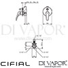 Cifial 32470NP Podium Concealed Manual Bath Shower Mixer Dimensions