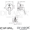 Cifial Optimal Single Lever Wall-Mounted Bath Shower Mixer Dimensions