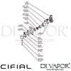 Cifial 32470QD Mini Square Concealed Manual Bath Shower Mixer Dimension