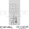 Cifial Style H 20D Single Lever Bath Shower Recessed Wall Mounted Dimensions