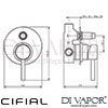 Cifial Style 35 Built-In Wall Single Lever Bath Shower Mixer Dimensions