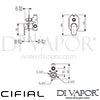 Cifial Concealed Manual Bath Shower Mixer Dimensions