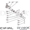 Cifial Techno 465 Single Lever Wall-Mounted Bath Shower Dimension