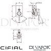 Cifial Techno 465 Single Lever Wall-Mounted Bath Shower Dimensions