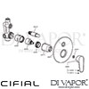 Cifial Viva Concealed Manual Bath Shower Mixer Dimension