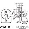 Cifial Viva Concealed Manual Bath Shower Mixer Dimensions