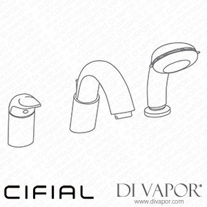 Cifial 32480PN Panda 3 Hole Bath Mixer Spare Parts