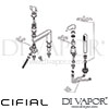 Cifial Techno 3 Hole Deck Bath Shower Mixer Dimension