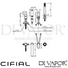Cifial Techno 3 Hole Deck Bath Shower Mixer Dimensions