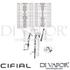 Cifial 32480TH-625 Techno 465 Single Lever Bath Shower Mixer 3F Dimension