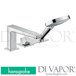 Hansgrohe 32551007 Metropol 3-Hole Rim Mounted Single Lever Bath Mixer with Lever Handle >07/17 Spare Parts