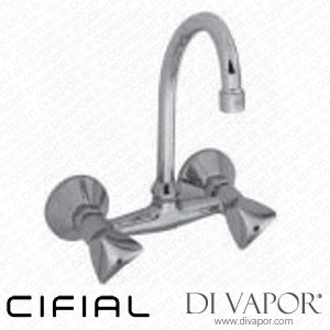 Cifial 32600CP-625 Oliva Kitchen Wall Mount Mixer with High Swivel Spout Spare Parts