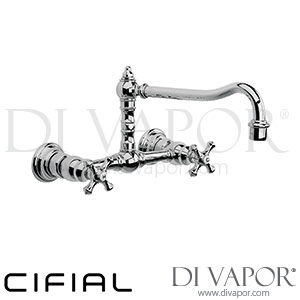Cifial 32603EDH KT95 Traditional Wall Mounted Kitchen Tap with 229mm Swivel Spout Spare Parts