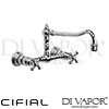 Cifial 32603EDH KT95 Traditional Wall Mounted Kitchen Tap with 229mm Swivel Spout Spare Parts