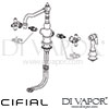 Cifial 32609ED KT93 Traditional Kitchen Tap with Swivel Spout and Separate Pull-Up Spray Dimension