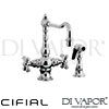 Cifial 32609ED KT93 Traditional Kitchen Tap with Swivel Spout and Separate Pull-Up Spray Spare Parts