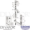 Grohe 32612002 Mixer Spare Diagram