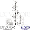 Grohe 3261230L Mixer Spare Tech Diagram