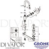 Grohe 32629002 Mixer Spare Tech Diagram