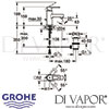 Grohe Quadra Single-Lever Basin Mixer S-Size Dimensions