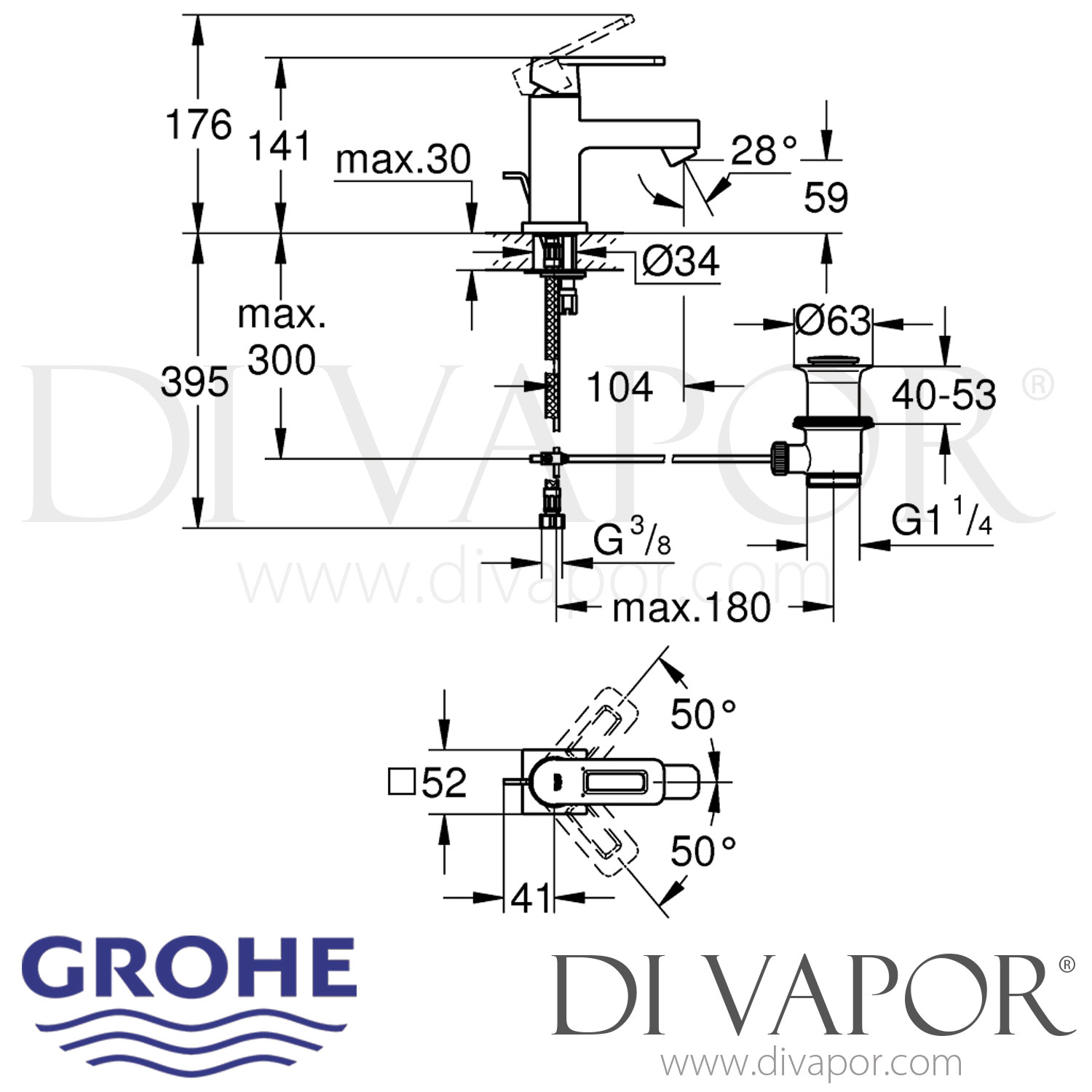 Grohe 32632000 Quadra Basin Mixer XSSize Spare Parts