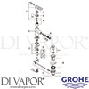 Grohe 32636KS0 Mixer Spare Tech Diagram