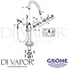 Grohe 32653002 Mixer Spare Tech Diagram