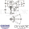 Grohe Concetto Single Lever Sink Mixer Kitchen Tap Dimensions