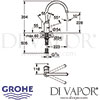 Grohe Concetto Single-Lever Kitchen Sink Mixer Dimensions