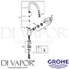 Grohe 32670DC0 Mixer Spare Tech Diagram