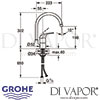 Grohe Euroeco Single-Lever Sink Mixer Tap Dimensions