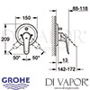 Grohe Euroeco Special Final Assembly Set for Rapido E Shower Dimensions