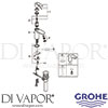 Grohe 32819000 Mixer Spare Tech Diagram