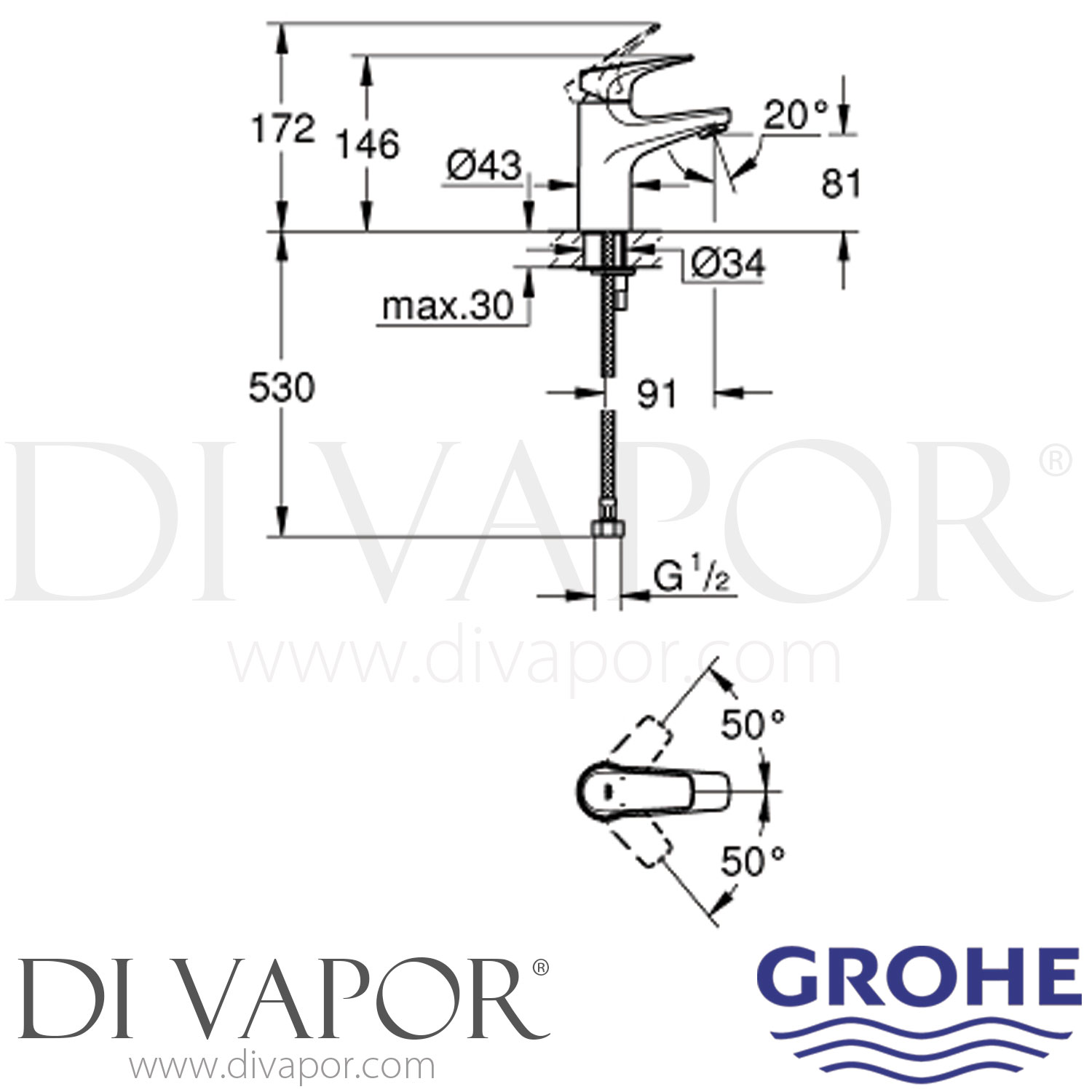 Grohe 32851000 BauFlow SingleLever Basin Mixer Tap Spare Parts