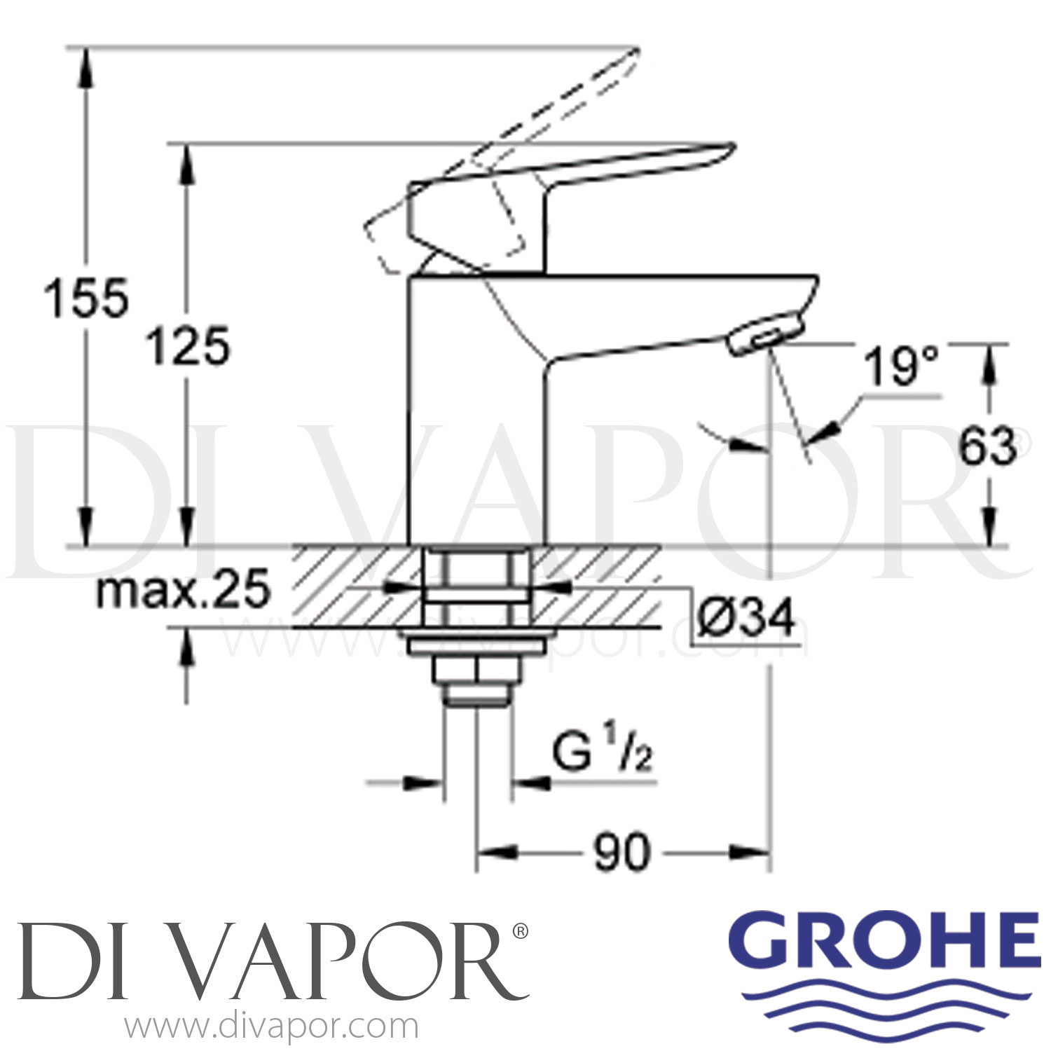 Grohe 32861000 BauEdge Pillar Tap Spare Parts
