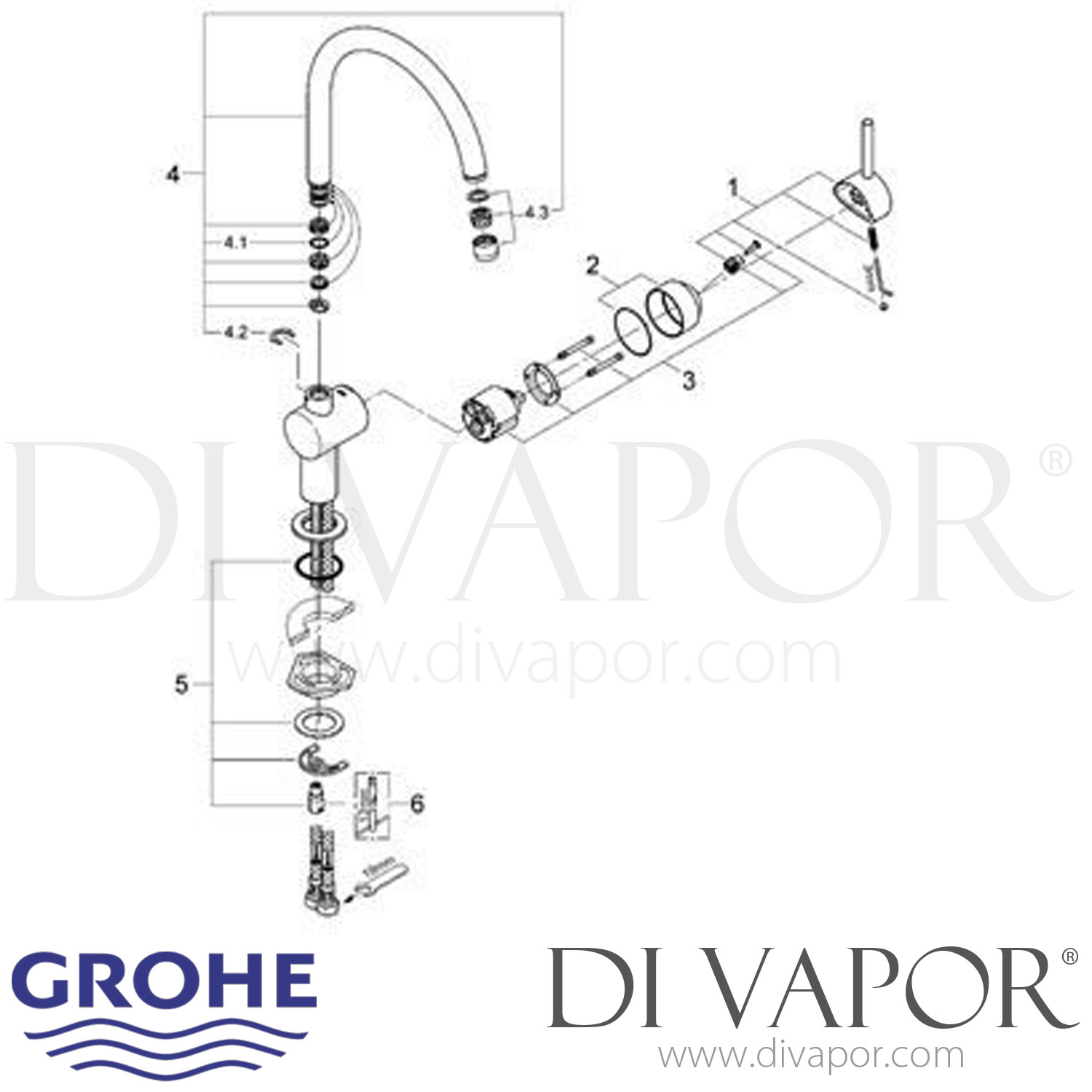 Grohe 32917 Minta SingleLever Sink Mixer (1/2 Inch) Spare Parts