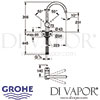 Grohe Minta Single-Lever Sink Mixer Dimensions